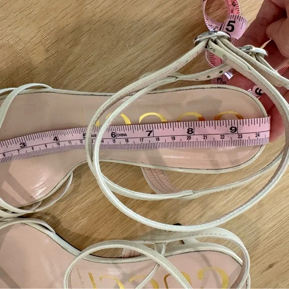 Authentic Gucci Leather Sandals Ivory Size 38 8 Women - Picture 12 of 12